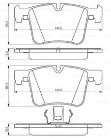 Комплект гальмівних колодок с 4 шт. дисків Bosch 0986494487