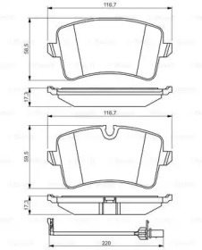 Комплект гальмівних колодок - дискові Bosch 0986494488