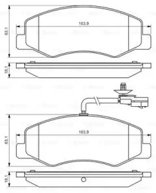 Комплект гальмівних колодок с 4 шт. дисків Bosch 0986494499