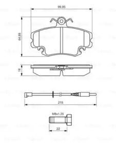 Комплект гальмівних колодок з 4 шт. дисків Bosch 0986494522