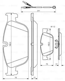 Колодки гальмівні (передні) Citroen C4/C5/C6/Peugeot 308/407/508 09- Bosch 0 986 494 526