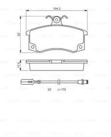 Колодки гальмівні (передні) Lada 2108/2109/2110/2111/2112/2113/2114/2115 87- Bosch 0 986 494 533