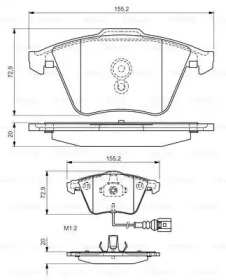 ДИСКОВI КОЛОДКИ ПЕРЕДНI Bosch 0986494550