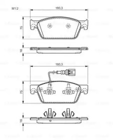 Комплект гальмівних колодок с 4 шт. дисків Bosch 0986494553