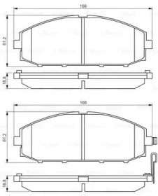 Комплект гальмівних колодок з 4 шт. дисків Bosch 0986494560