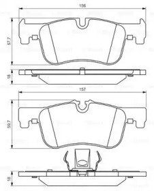 Колодки гальмівні (передні) BMW 1 (F20/F21) 11-/2 (F22/F23/F87) 14- B38/B47/N13/N47 Bosch 0 986 494 561