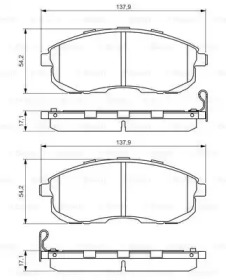 Комплект гальмівних колодок с 4 шт. дисків Bosch 0986494572