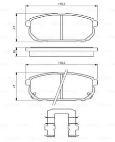 Колодки гальмівні (задні) Kia Sorento I 02- Bosch 0 986 494 590