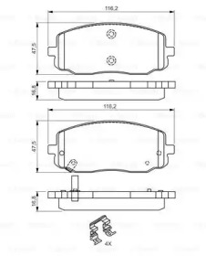 Колодки гальмівні (передні) Hyundai I10 08-/Kia Picanto 04- Bosch 0 986 494 594