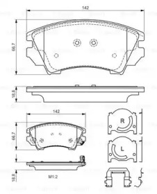 Колодки гальмівні (передні) Opel Astra J 12-/Insignia 08- Bosch 0 986 494 609