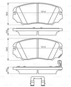 Комплект гальмівних колодок с 4 шт. дисків Bosch 0986494632
