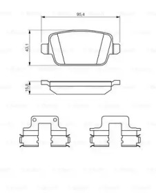 Колодки гальмівні (задні) Ford Kuga 08-/Mondeo 07-15 (к-кт) Bosch 0 986 494 639