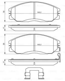 Комплект гальмівних колодок - дискові Bosch 0986494650