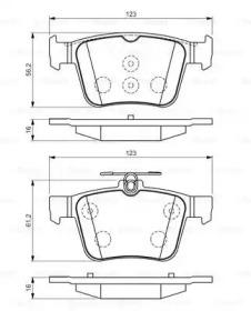 Комплект гальмівних колодок з 4 шт. дисків Bosch 0986494658