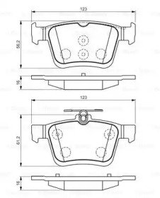 Комплект гальмівних колодок з 4 шт. дисків Bosch 0986494659