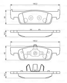 Комплект гальмівних колодок з 4 шт. дисків Bosch 0986494661