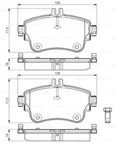 Комплект гальмівних колодок з 4 шт. дисків Bosch 0986494663