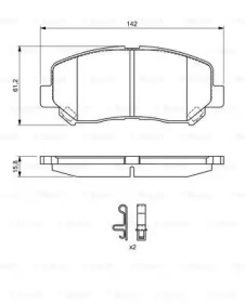 Комплект гальмівних колодок з 4 шт. дисків Bosch 0986494675