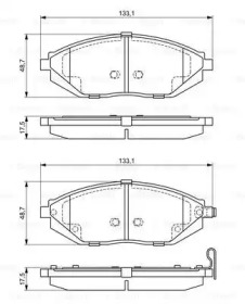 Комплект гальмівних колодок с 4 шт. дисків Bosch 0986494684