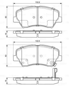 Комплект гальмівних колодок з 4 шт. дисків Bosch 0986494691