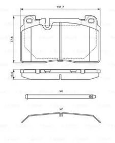 Колодки гальмівні (передні) Audi A6/A7 10-18/Q5 08-17/Porsche Macan 14- Bosch 0 986 494 694