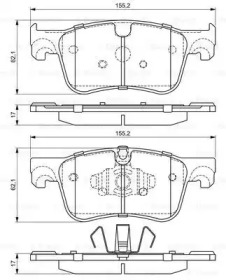 Комплект гальмівних колодок з 4 шт. дисків Bosch 0986494695