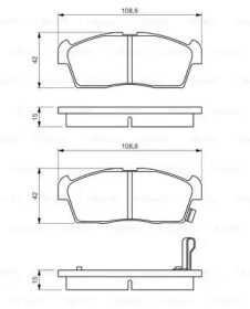 ДИСКОВI КОЛОДКИ ПЕРЕДНI Bosch 0986494700