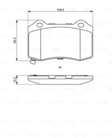 ДИСКОВI КОЛОДКИ ЗАДНИЕ Bosch 0986494708