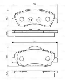 Комплект гальмівних колодок с 4 шт. дисків Bosch 0986494713
