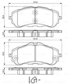 Комплект гальмівних колодок с 4 шт. дисків Bosch 0986494714