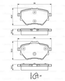 Комплект гальмівних колодок з 4 шт. дисків Bosch 0986494716