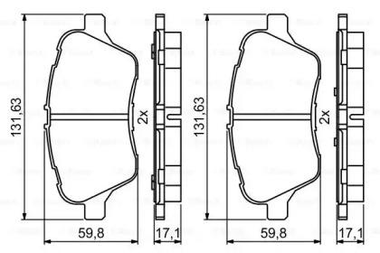 ДИСКОВI КОЛОДКИ ПЕРЕДНI Bosch 0986494792