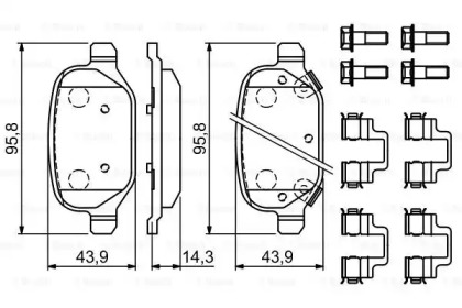 Колодки гальмівні (задні) Fiat Panda 12- Bosch 0 986 494 935