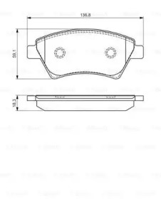Комплект гальмівних колодок с 4 шт. дисків Bosch 0986495071