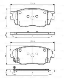 Комплект гальмівних колодок з 4 шт. дисків Bosch 0986495087