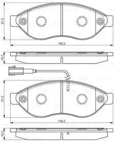 Комплект гальмівних колодок з 4 шт. дисків Bosch 0986495096