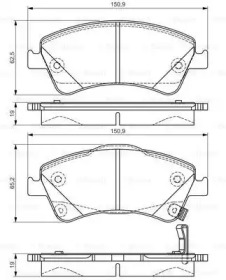 Комплект гальмівних колодок - дискові Bosch 0986495106