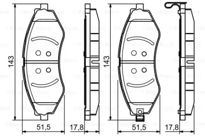 Комплект гальмівних колодок - дискові Bosch 0986495116