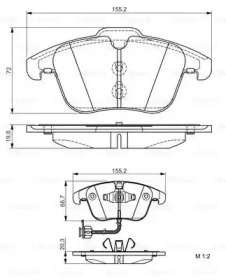 Комплект гальмівних колодок с 4 шт. дисків Bosch 0986495129