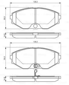 Комплект гальмівних колодок з 4 шт. дисків Bosch 0986495147
