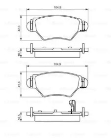 Комплект гальмівних колодок с 4 шт. дисків Bosch 0986495250