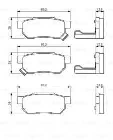 Комплект гальмівних колодок с 4 шт. дисків Bosch 0986495256
