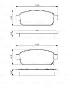 Комплект гальмівних колодок з 4 шт. дисків Bosch 0986495259