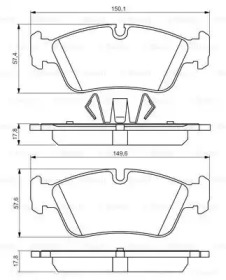 Колодки гальмівні (передні) BMW 1 (E87)/ 3 (E90) 04-11 Bosch 0 986 495 276