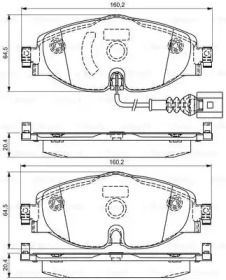 Комплект тормозных колодок Bosch 0986495296