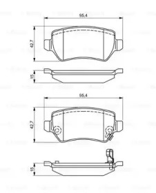 Комплект гальмівних колодок з 4 шт. дисків Bosch 0986495319