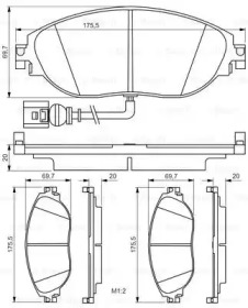 Комплект гальмівних колодок з 4 шт. дисків Bosch 0986495350
