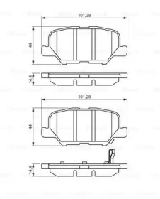 Комплект гальмівних колодок з 4 шт. дисків Bosch 0986495358
