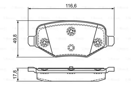 Колодки гальмівні (задні) Ford USA Explorer 10- (з прижимною пластиною) знято з постачання Bosch 0 986 495 385
