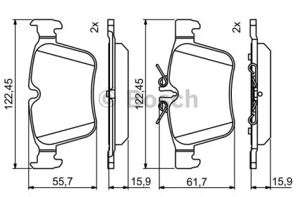 Комплект гальмівних колодок с 4 шт. дисків Bosch 0986495394